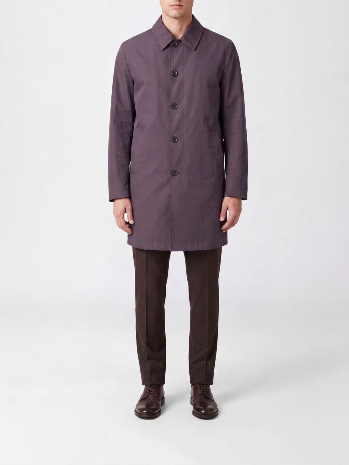 Herno Knee-Length Single-Breasted Trench Coat in Waterproof Cotton Gabardine