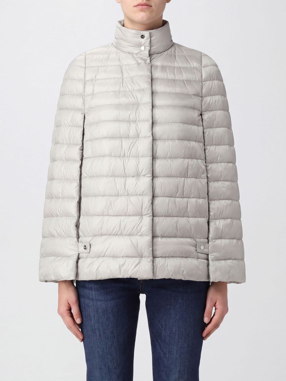 Herno Short Water-Repellent Puffer Jacket in Nylon with Kimono Sleeves