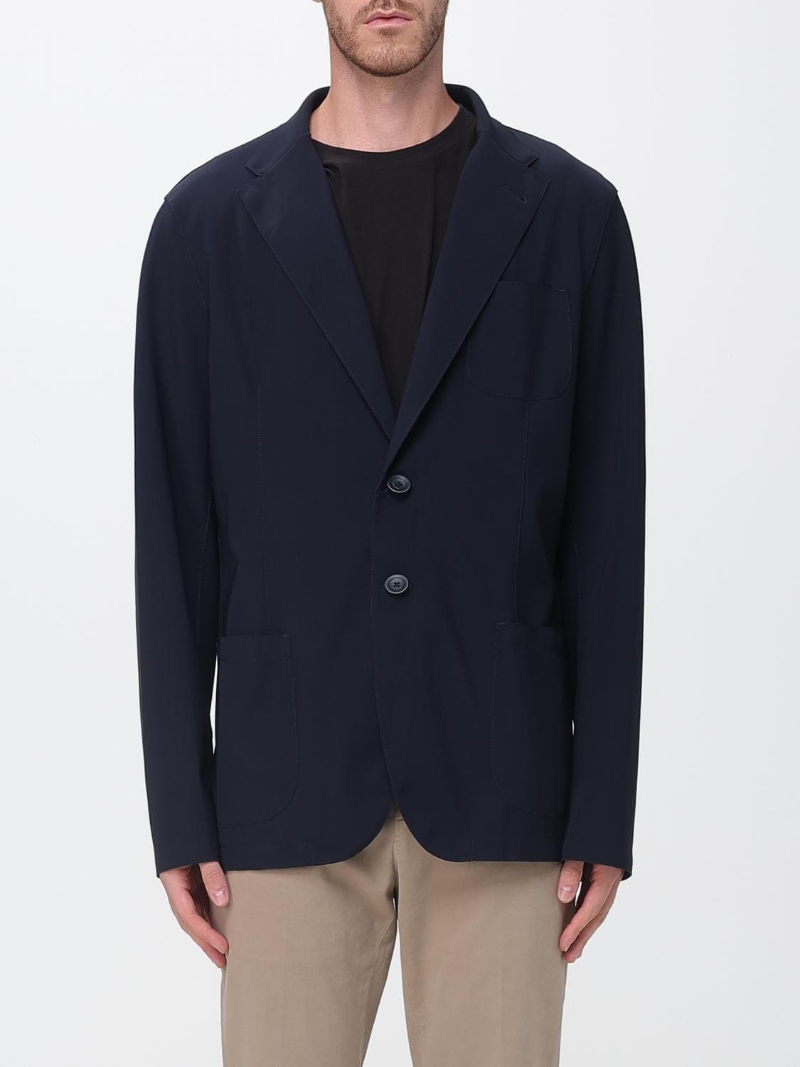 Herno Single-Breasted Scuba Blazer with Patch Pockets and Back Vent