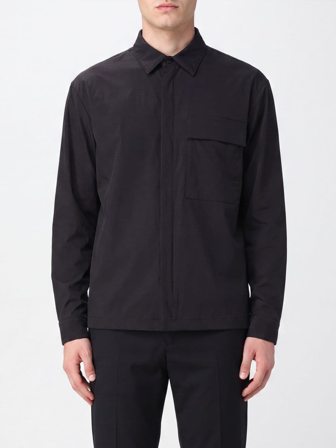 Herno Technical Fabric Shirt Jacket with Flap Pockets