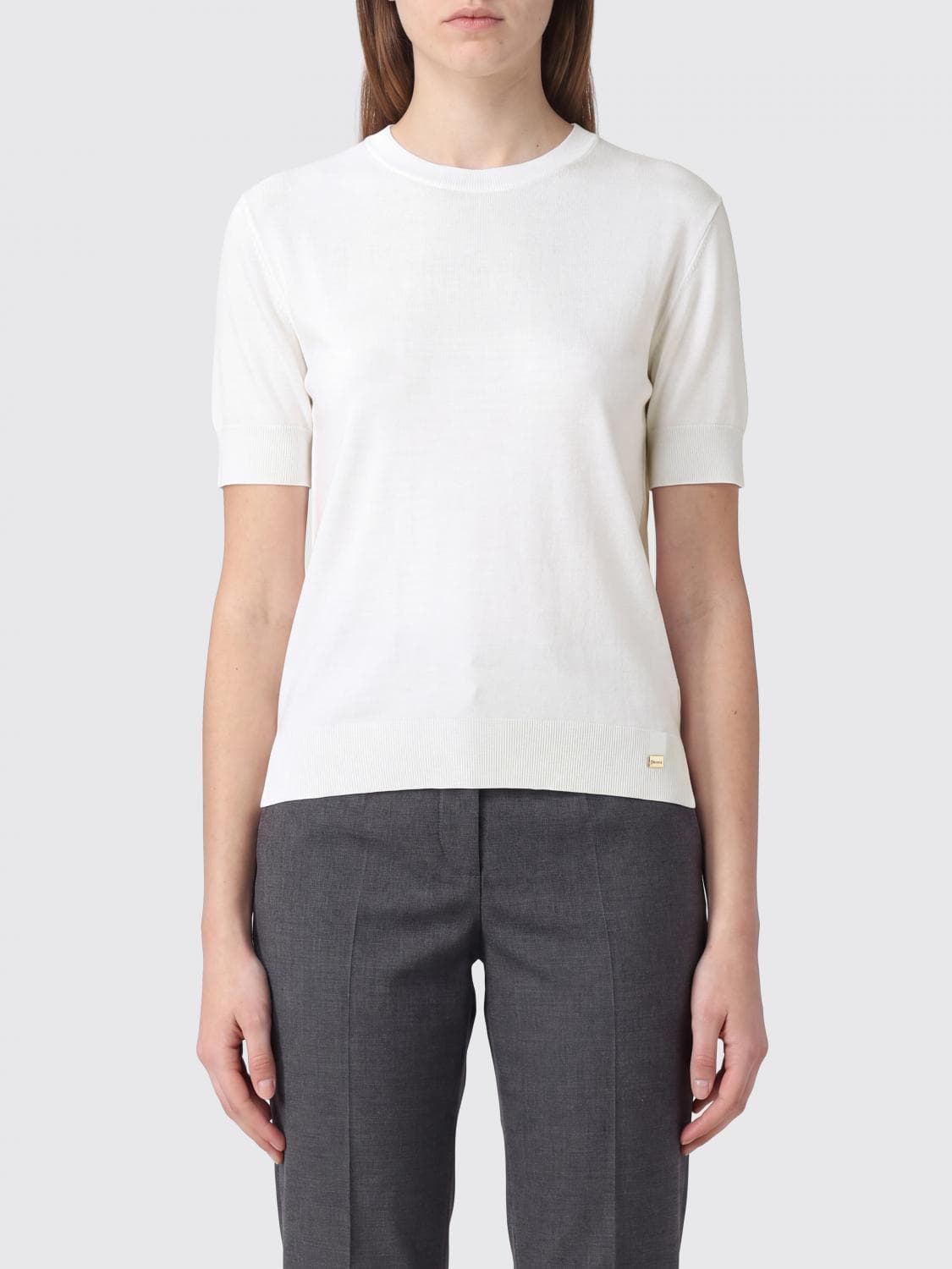 Herno Short-Sleeved Crewneck T-Shirt in a Lyocell and Cotton Blend