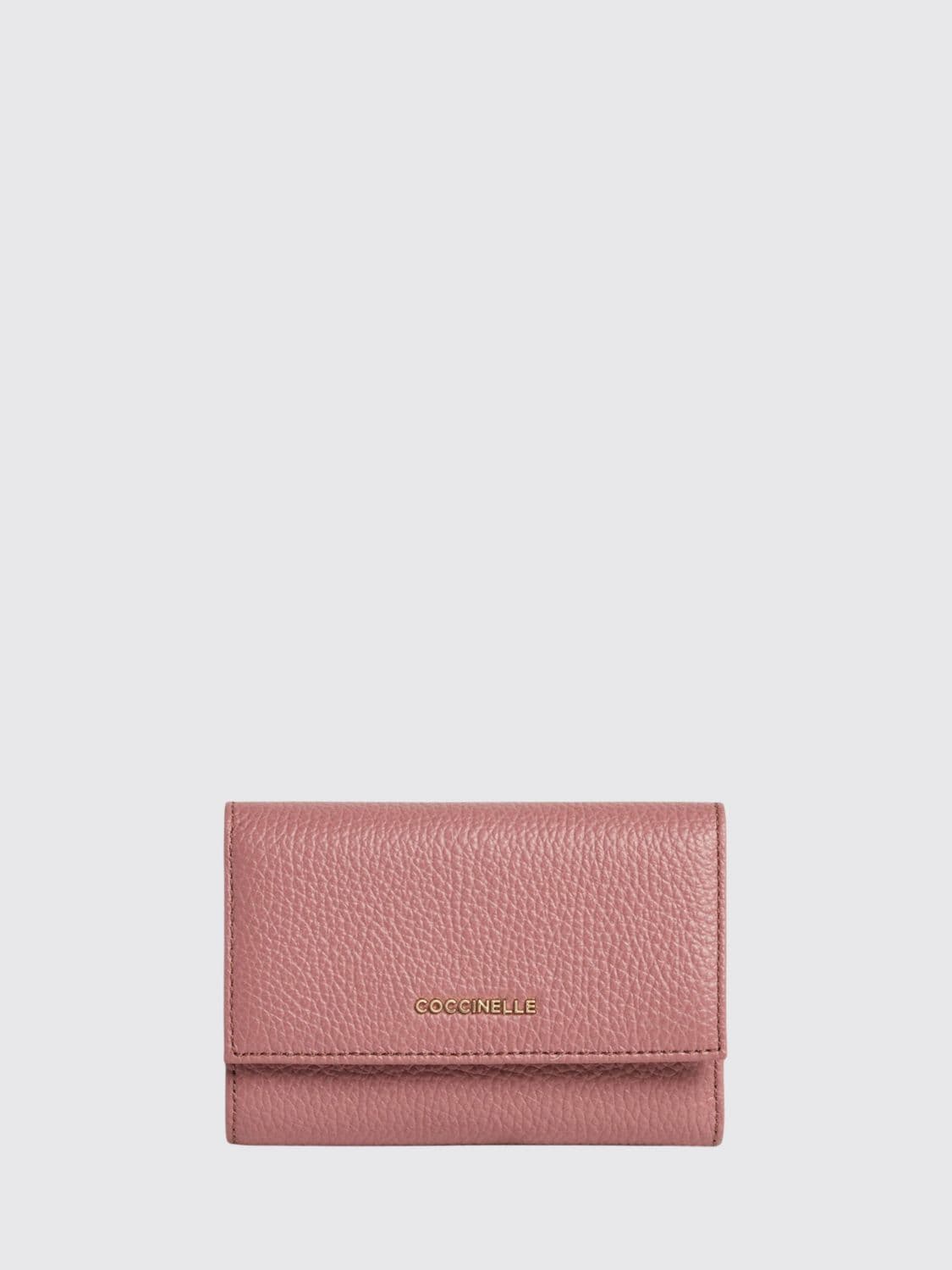 Coccinelle Metallic Soft Tri-Fold Grained Leather Wallet
