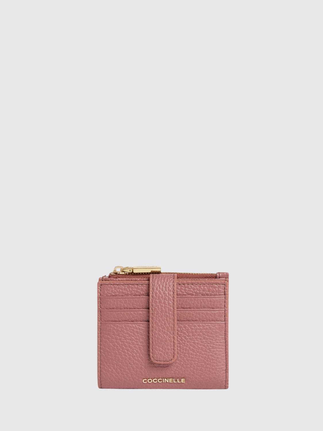 Coccinelle Metallic Soft Bifold Grained Leather Card Holder · OS