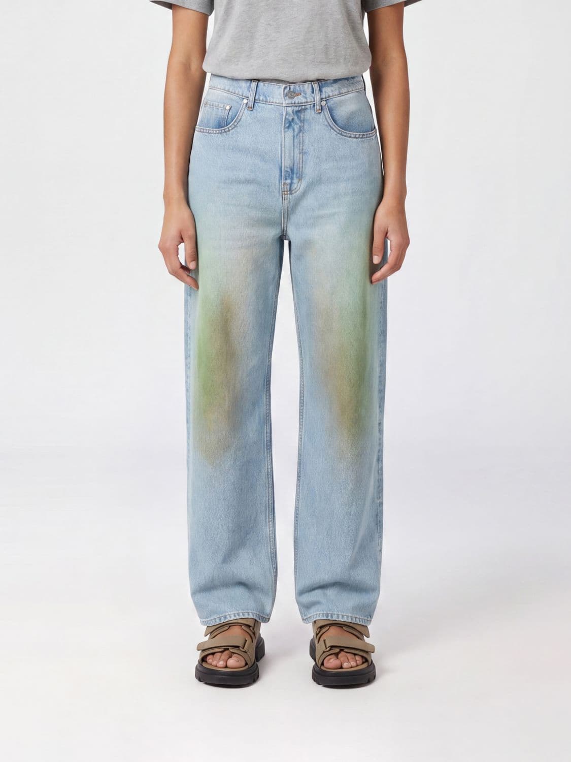 Camper RCD Mallorca Mid-Rise Wide-Leg Jeans in Abstract Print Denim