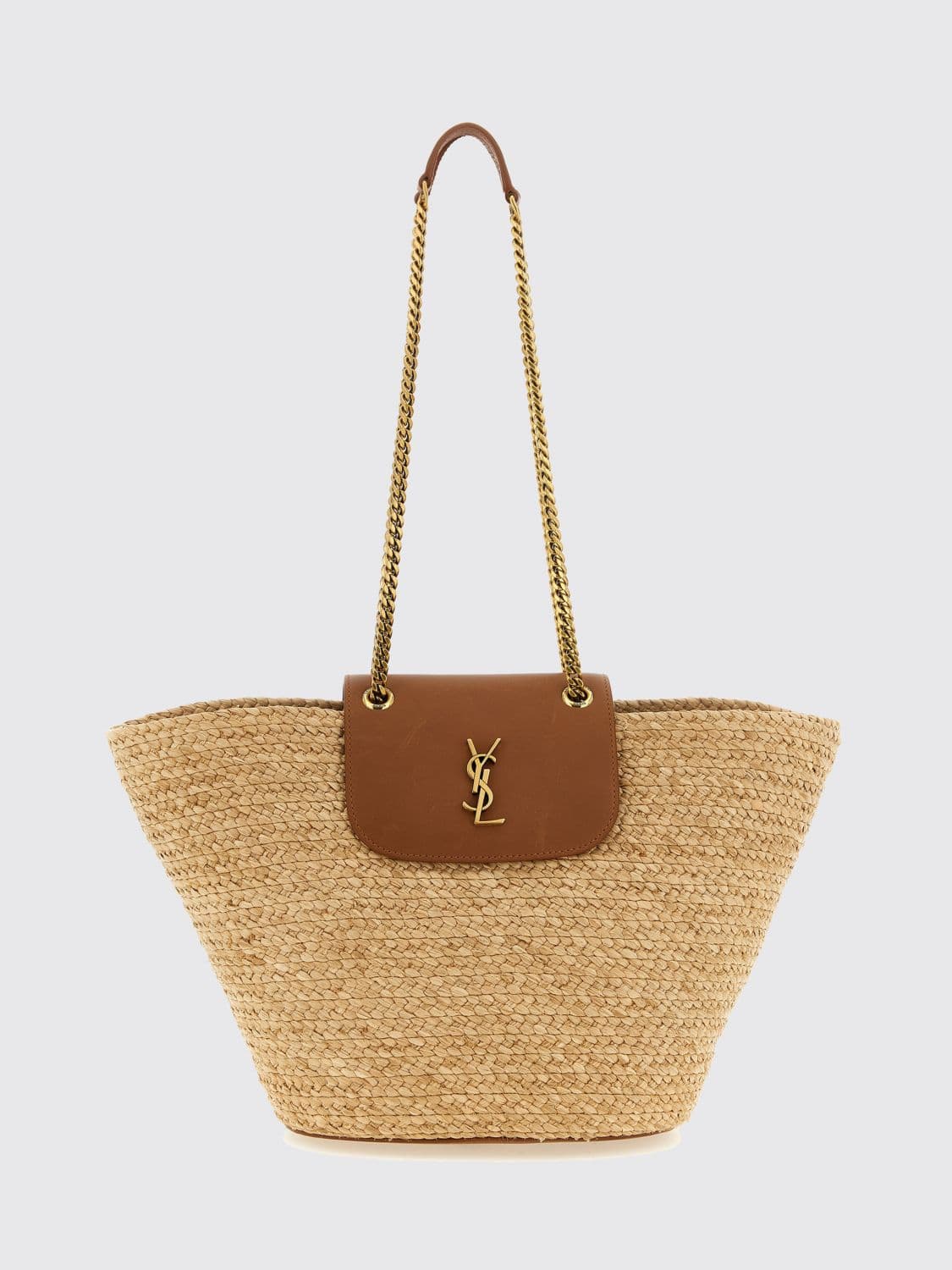 Saint Laurent Manon Mini Bag in Woven Raffia with YSL Monogram