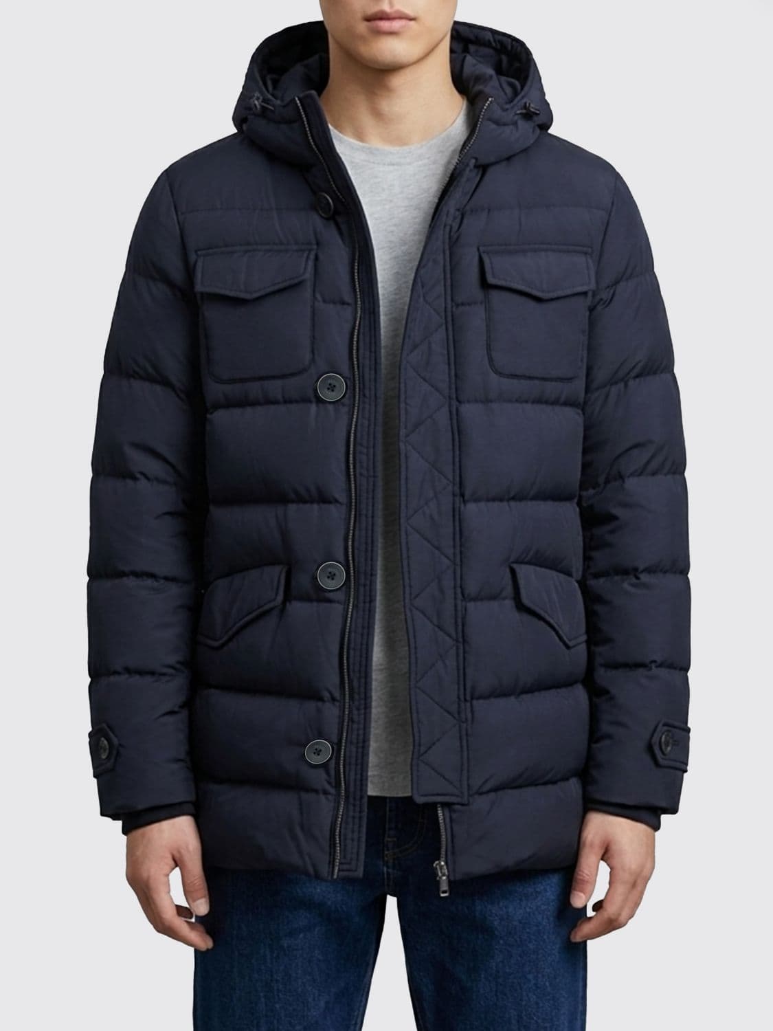Herno Eskimo Waterproof Nylon Short Down Jacket with Goose Down Padding
