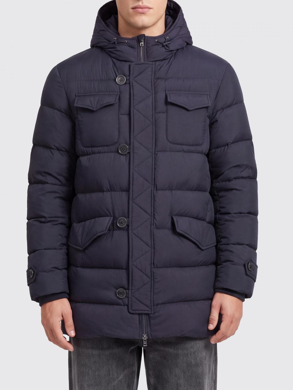 Herno Eskimo Waterproof Nylon Short Down Jacket with Goose Down Padding