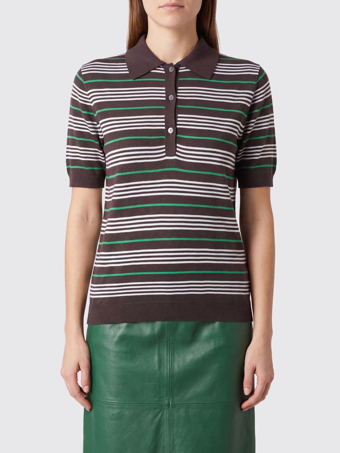 Parosh Striped Knit Polo Shirt P. A.R. O.S. H. in a Wool, Silk and Cashmere Blend · M