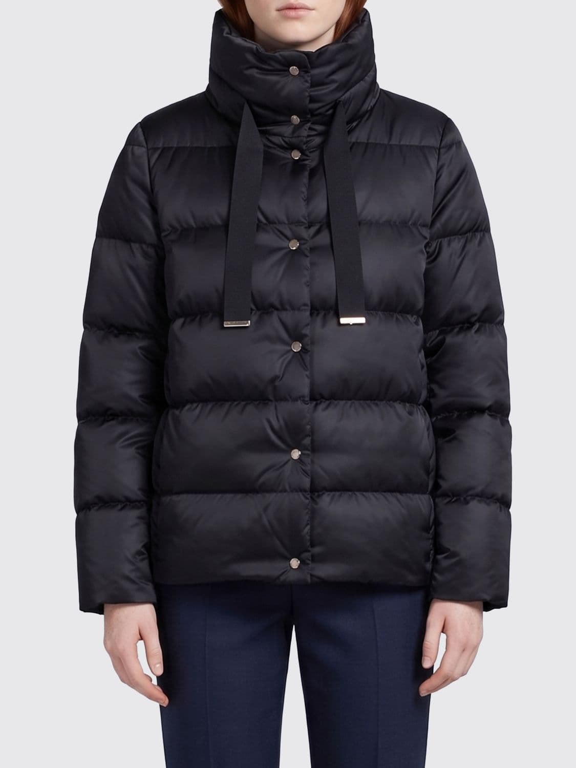 Herno Short Quilted Polyester Down Jacket with High Collar and Buttons