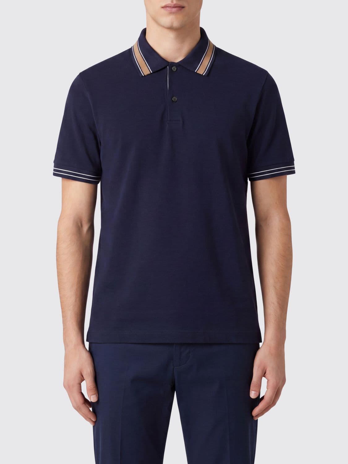 Ferragamo Slim Fit Cotton Polo Shirt with Contrast Trim