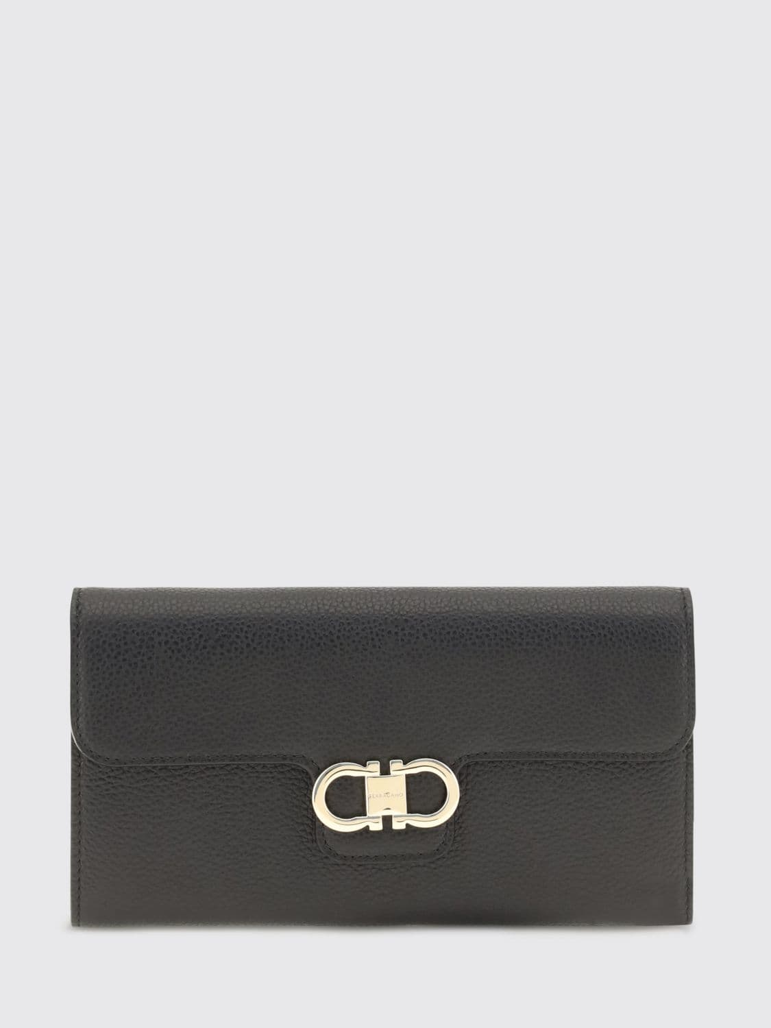 Ferragamo Gancini Calfskin Wallet on Chain with Chain Strap