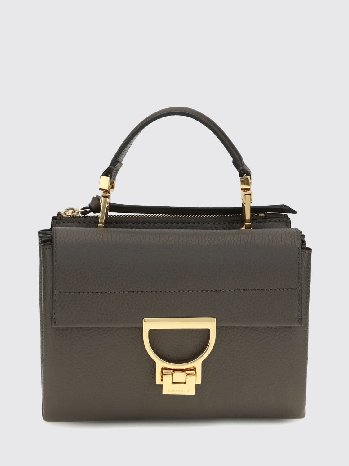 Coccinelle Arlettis Grained Leather Mini Handbag with Shoulder Strap