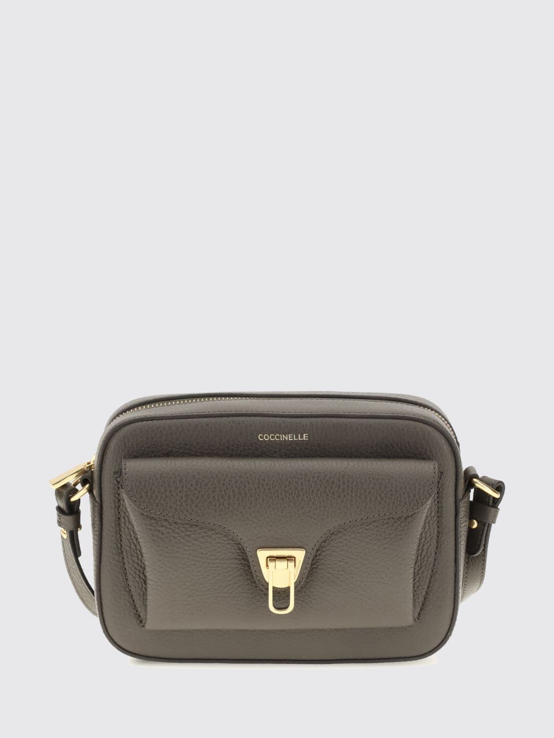 Coccinelle Beat Grained Leather Mini Camera Bag with Shoulder Strap