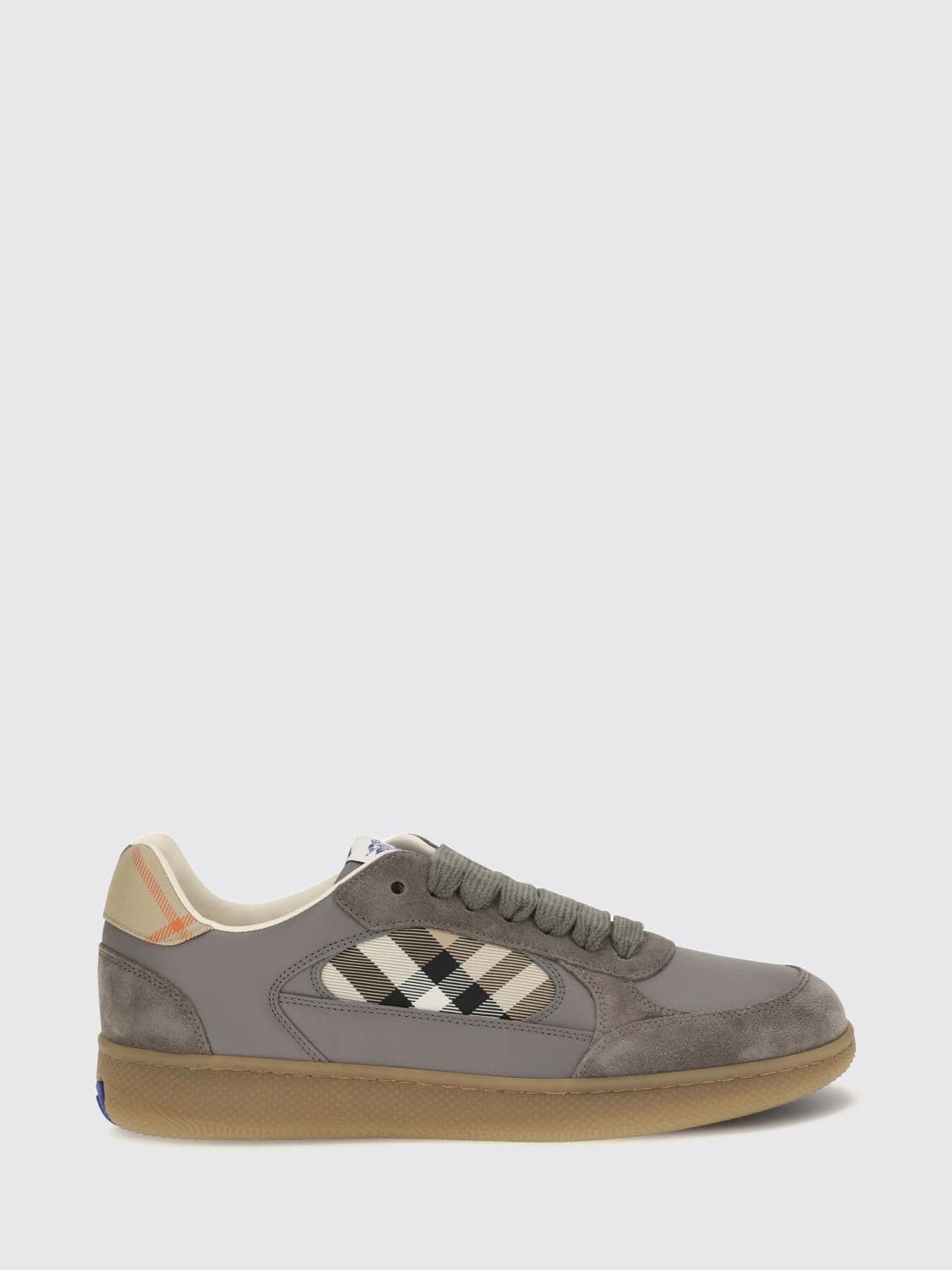 Burberry Terrace Leather and Suede Sneakers with Vintage Check Motif