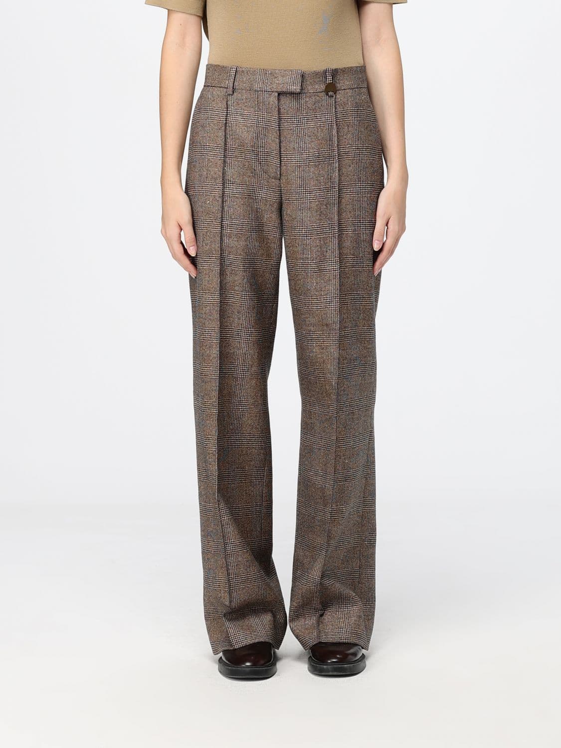 Burberry Rozalyn Prince of Wales Check Wool-Blend Tailored Trousers · 8