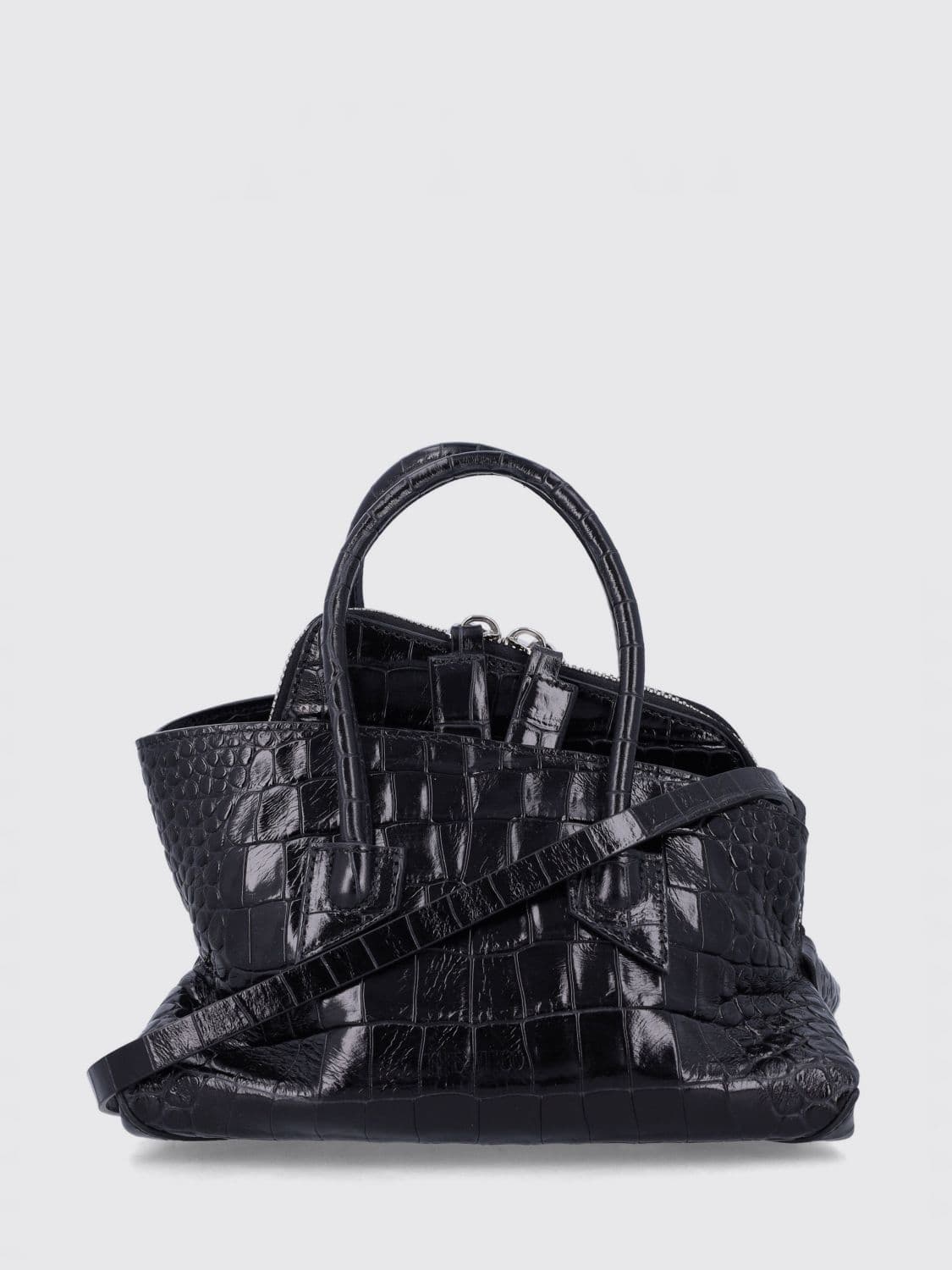 The Attico La Passeggiata Crocodile-Effect Leather Mini Handbag · OS