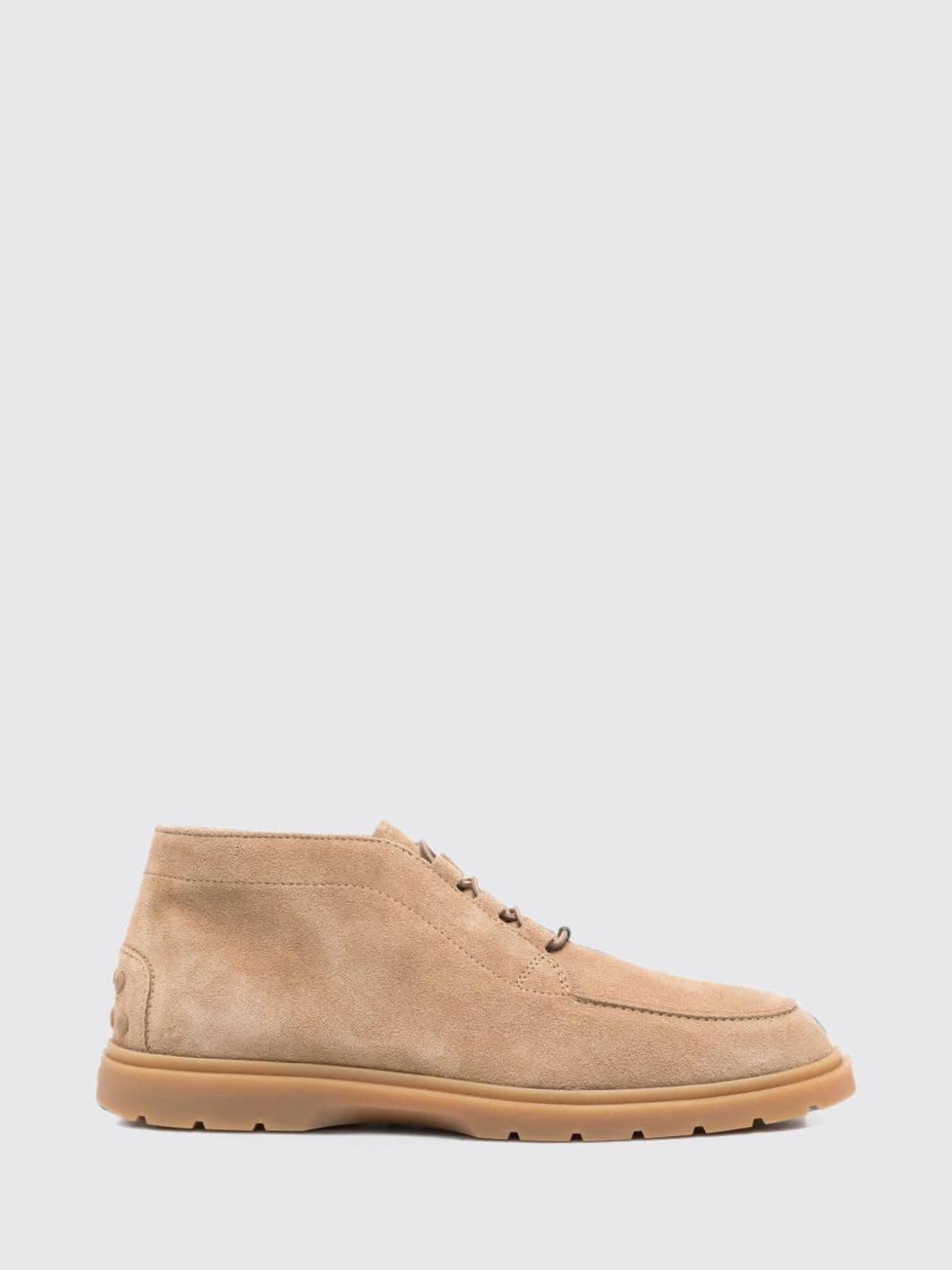 Tod's Suede Calfskin Chukka Boots with Round Toe and Rubber Sole