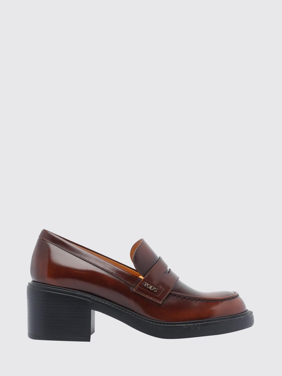 Tod's Calfskin Penny Loafers with a Medium Heel