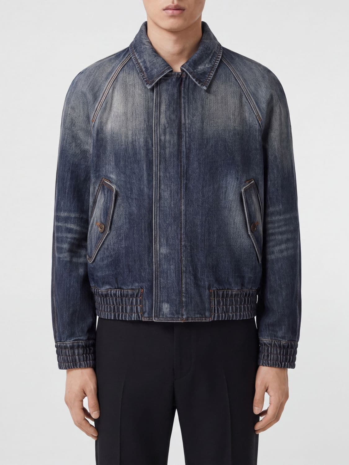 Burberry Cotton Denim Shirt Jacket with Elasticated Cuffs and Hem · 50