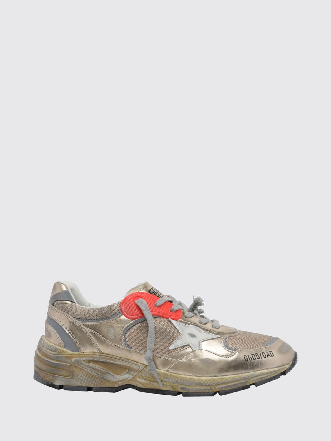 Golden Goose Dad-Star Laminated Leather and Mesh Distressed Trainers
