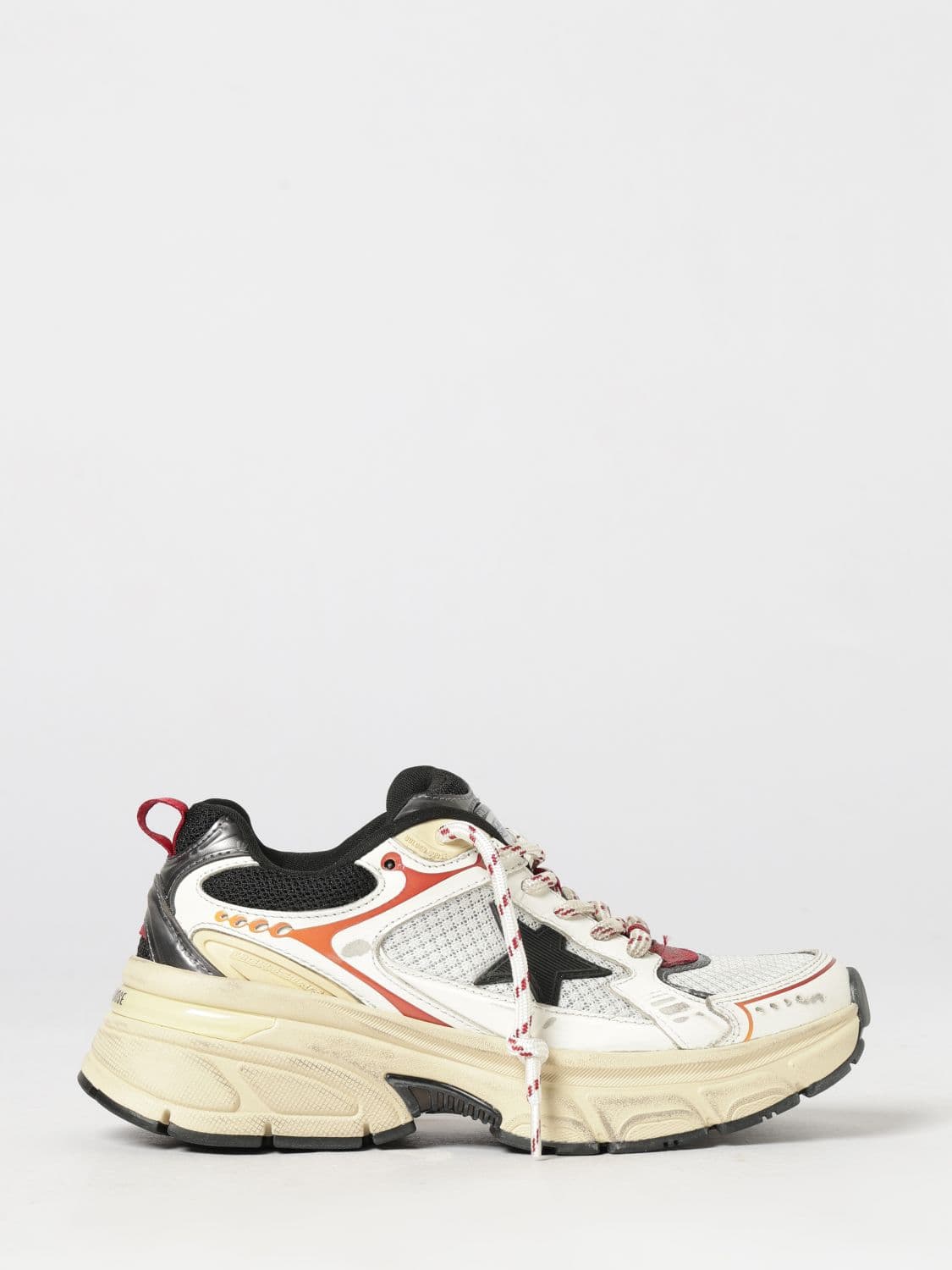 Golden Goose Lightstar Low-Top Calfskin Sneakers with Distressed Effect