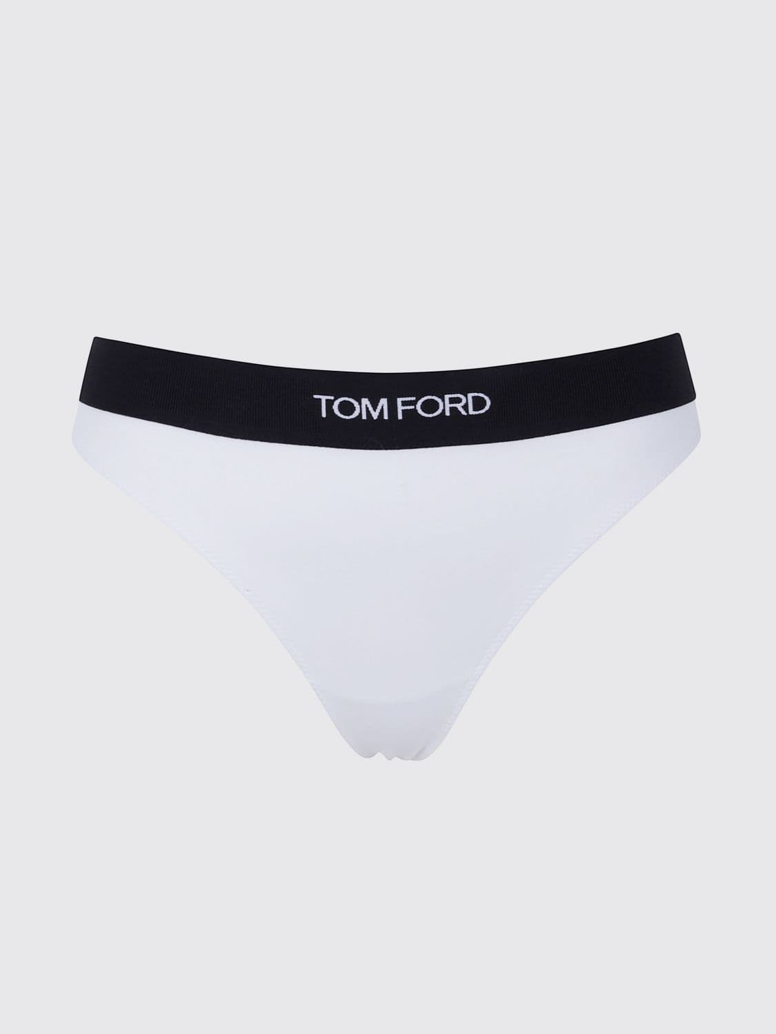 Tom Ford Stretch-Modal Thong with Contrasting Logo-Jacquard Elasticated Waistband