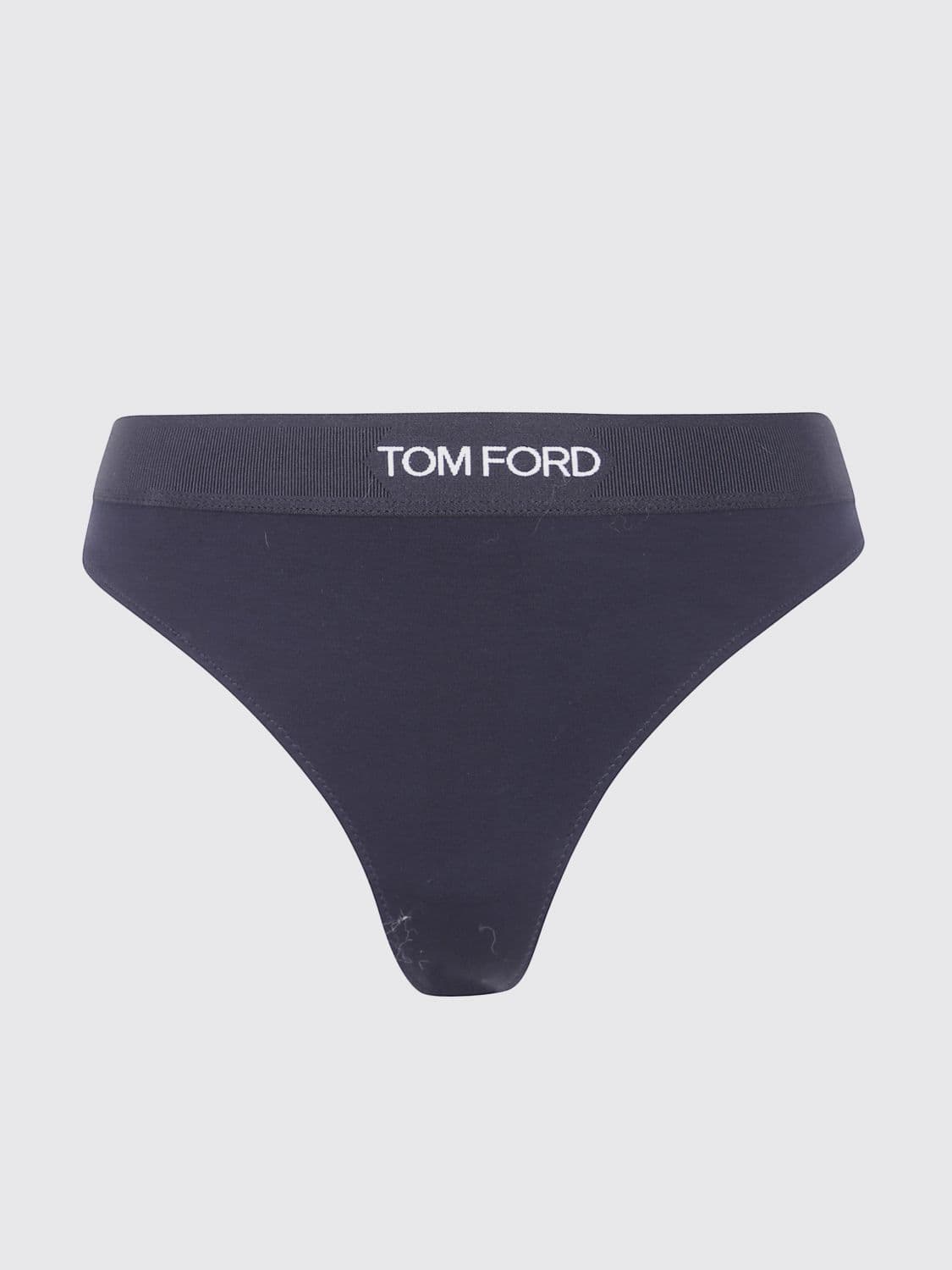 Tom Ford Stretch-Modal Thong with Contrasting Logo-Jacquard Elasticated Waistband