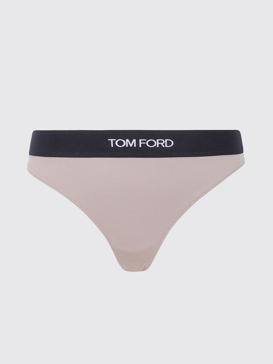 Tom Ford Stretch-Modal Thong with Contrasting Logo-Jacquard Elasticated Waistband