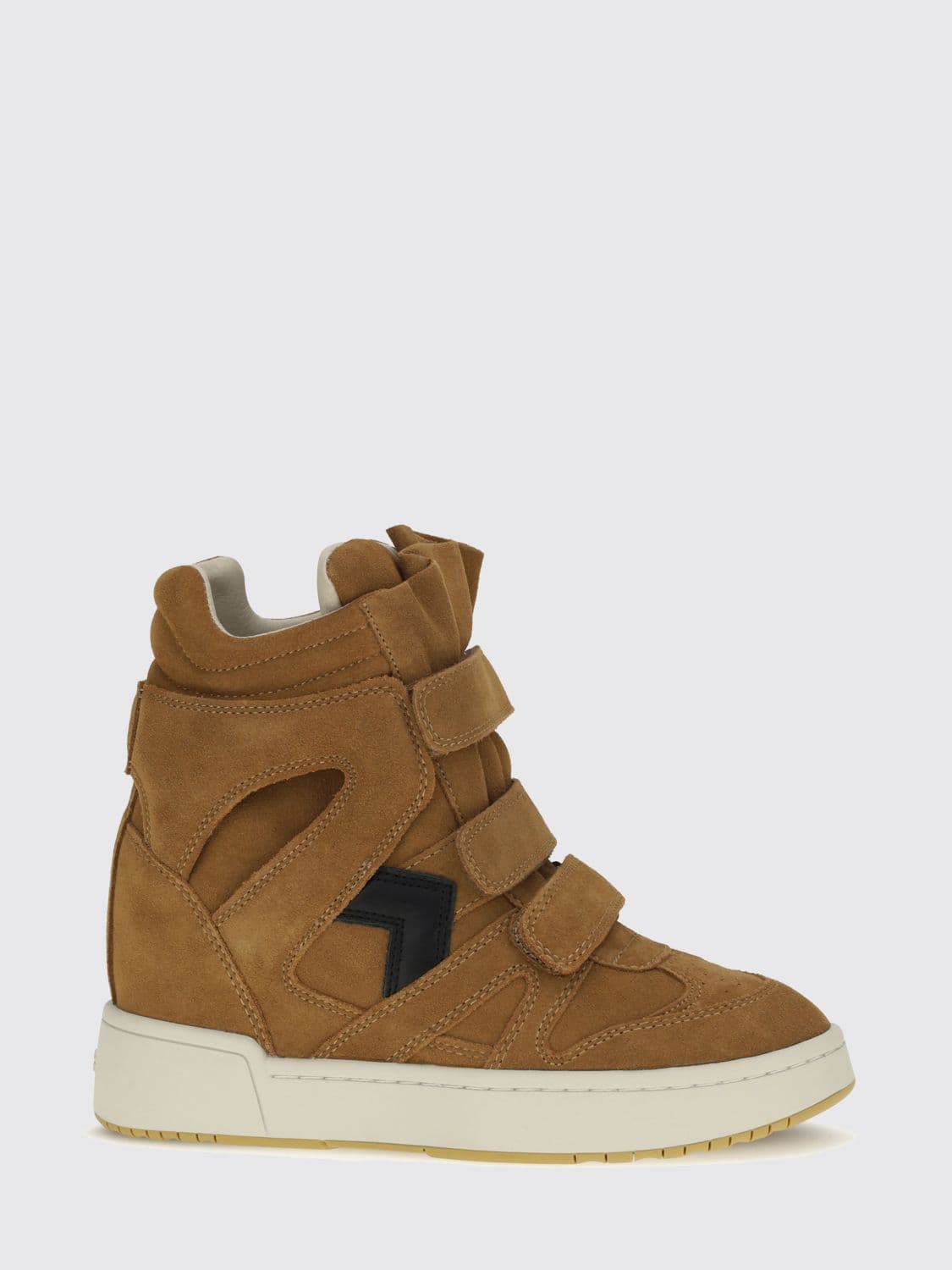 Isabel Marant Suede Leather High-Top Sneakers with Internal Wedge