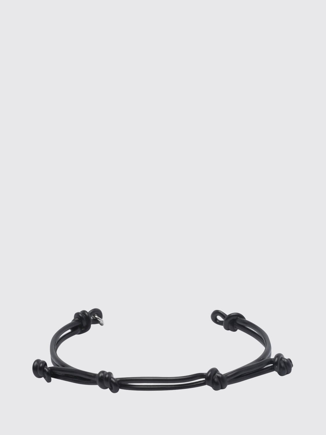 Mm6 Maison Margiela Knot Detail Chrome-Plated Brass Bangle Bracelet