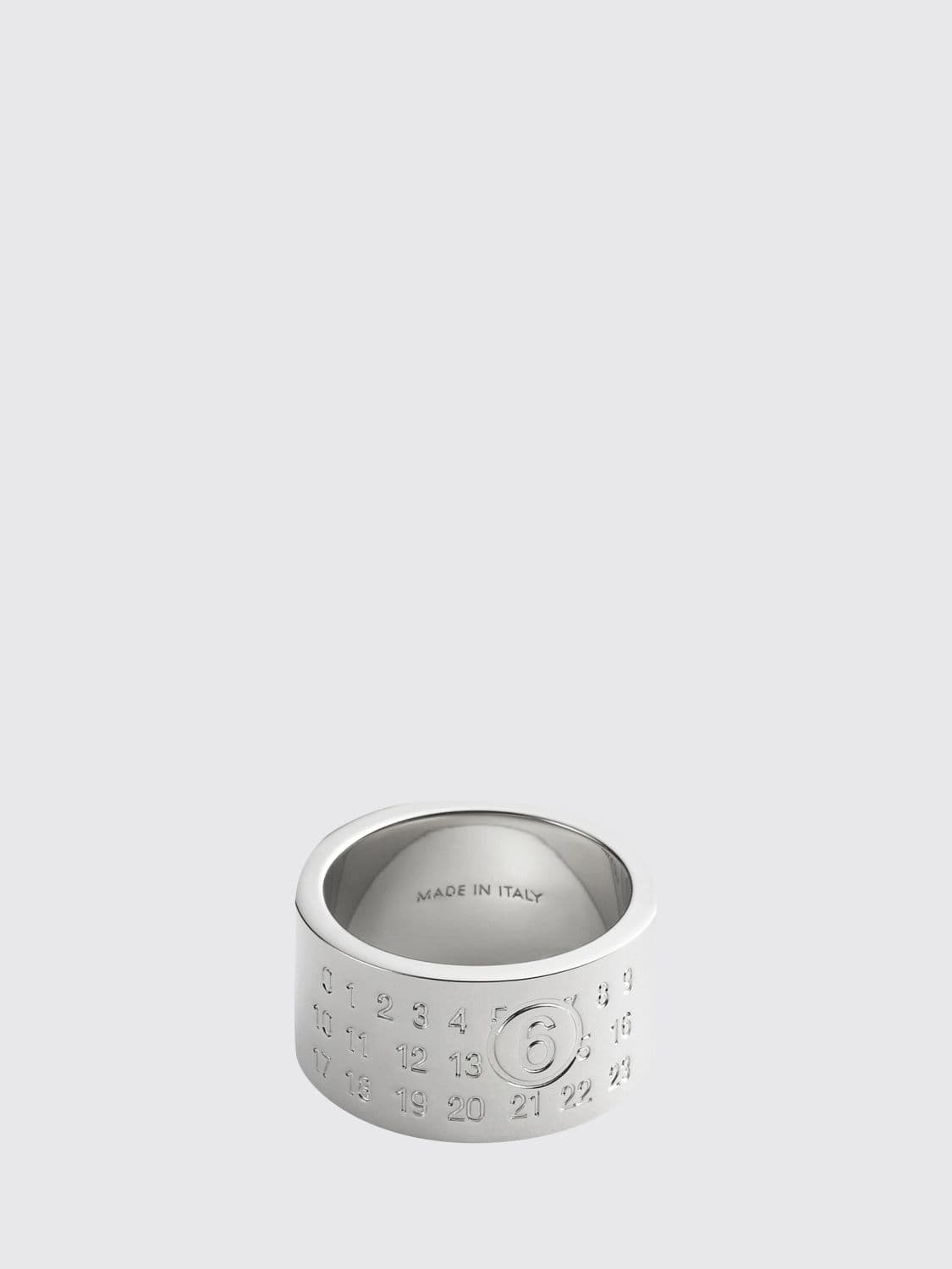 Mm6 Maison Margiela Numeric Brass Band Ring with Engraved Logo