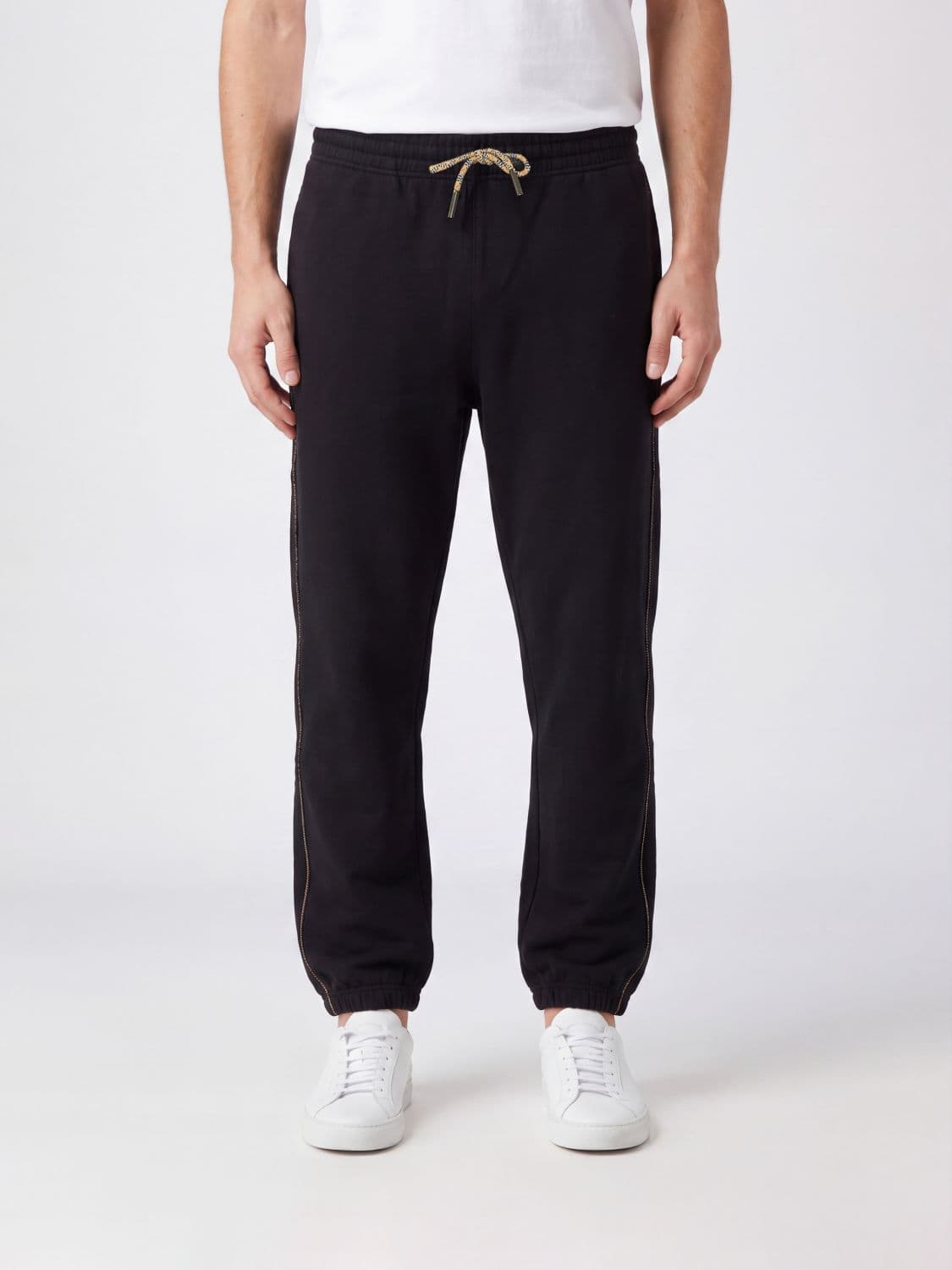 Burberry Cotton Jogging Trousers with Embroidered EKD Logo and Drawstring Waist