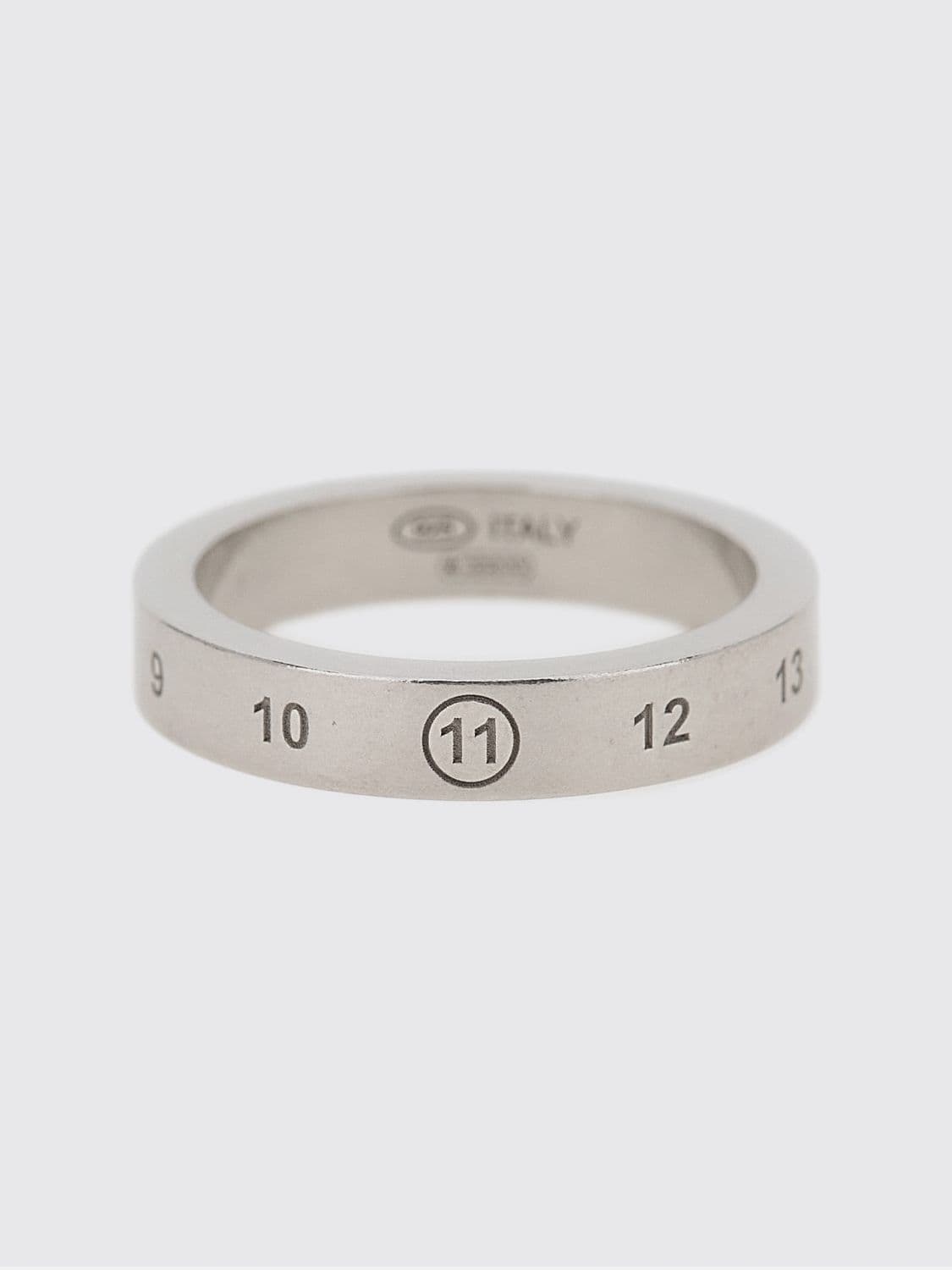 Maison Margiela Engraved Numeric Logo Band Ring in 925 Silver