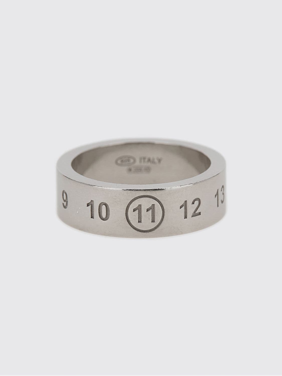 Maison Margiela Engraved Numeric Logo Band Ring in 925 Sterling Silver