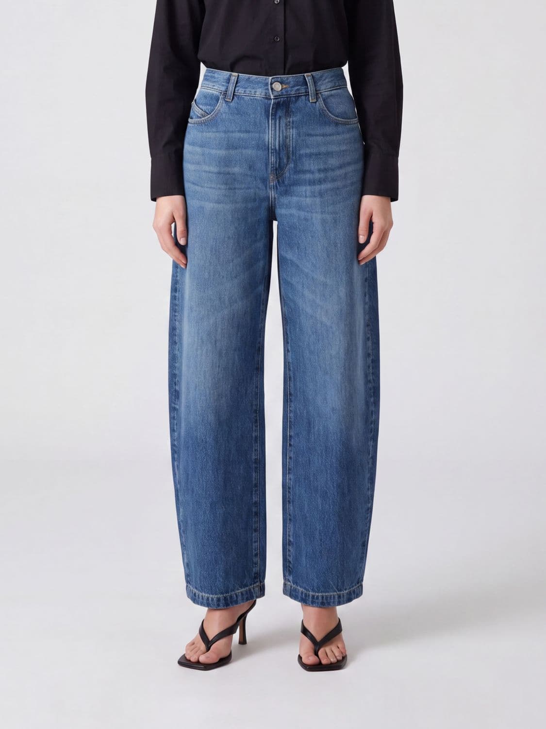 The Attico High-Waisted Baggy Jeans in Cotton Denim