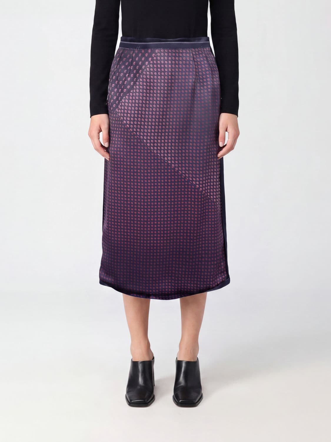 Maison Margiela Paisley Print Viscose Midi Pencil Skirt with High Waist