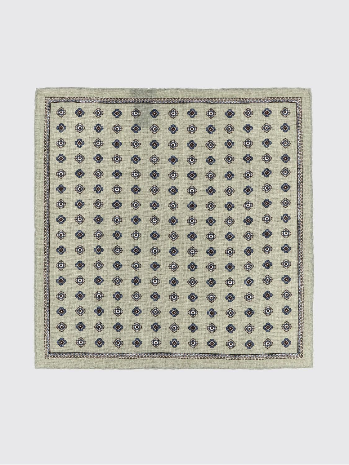 Brunello Cucinelli Floral Print Pure Silk Pocket Square · OS