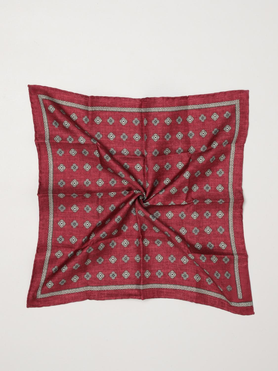 Brunello Cucinelli Floral Print Pure Silk Pocket Square