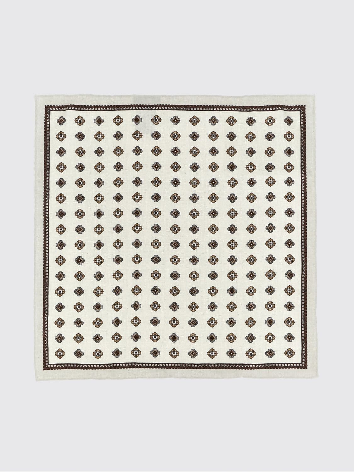 Brunello Cucinelli Floral Print Pure Silk Pocket Square · OS