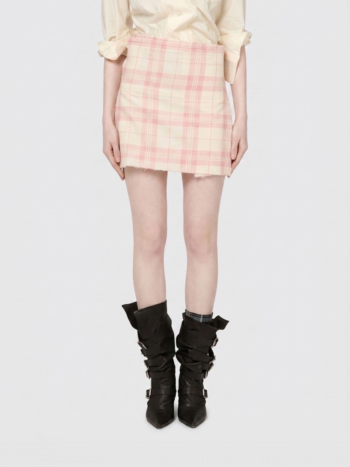 Vivienne Westwood Pleated Wool-Blend Mini Skirt with Check Pattern · 42