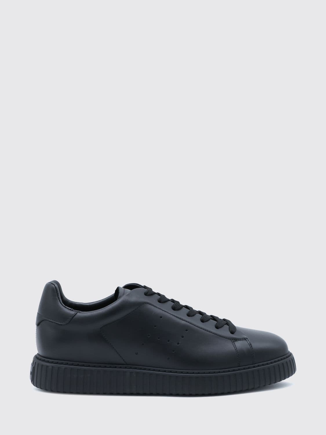 Hogan H-Stripes Smooth Calfskin Leather Sneakers with Perforated H Logo