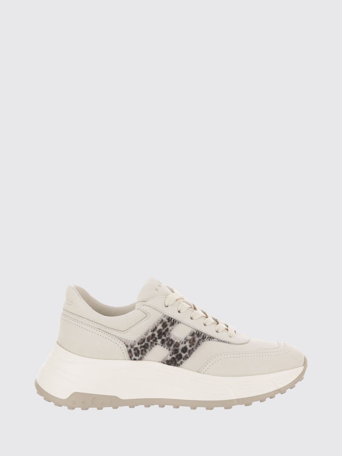 Hogan Hi-Fi Nubuck and Pony-Effect Leather Sneakers with Animal Print and Chunky Sole