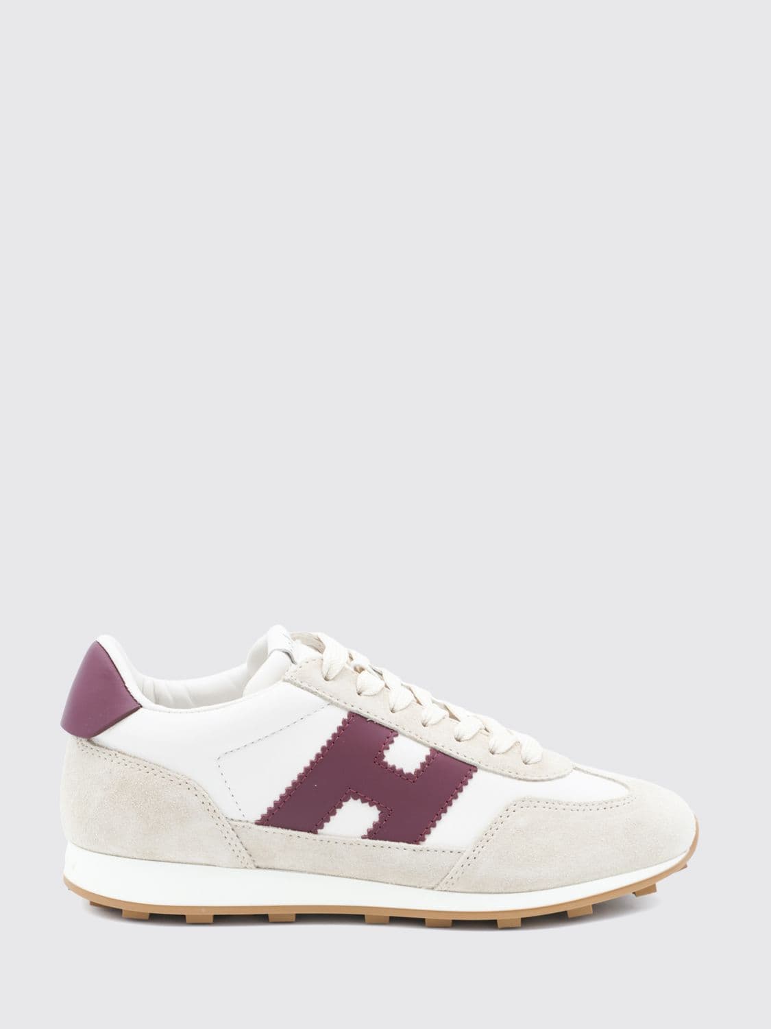 Hogan H727 Smooth and Suede Leather Sneakers with Side H Monogram