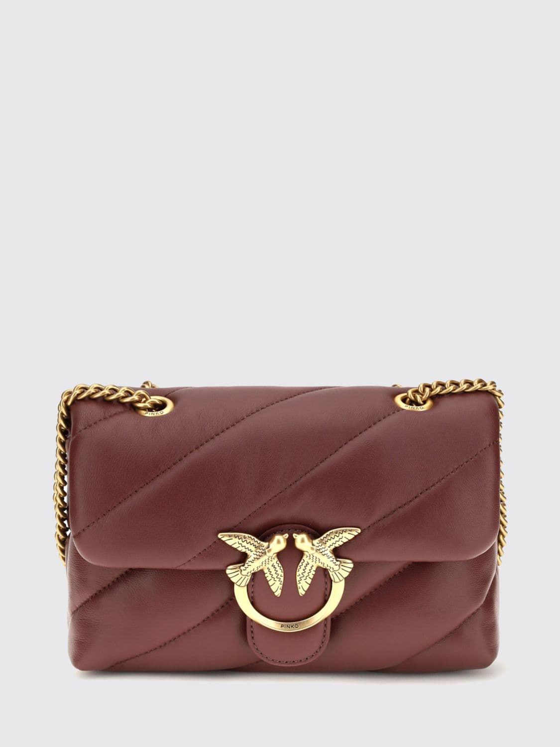 Pinko Classic Love Bag Puff Mini Bag in Quilted Nappa with Love Birds Buckle