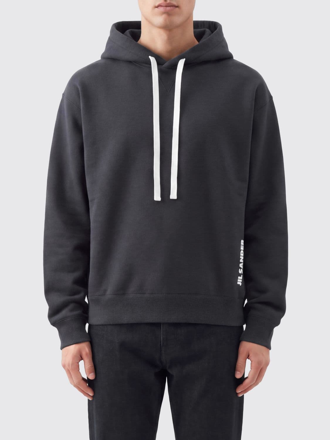 Jil Sander Relaxed Fit Cotton Hoodie with Dropped Shoulders