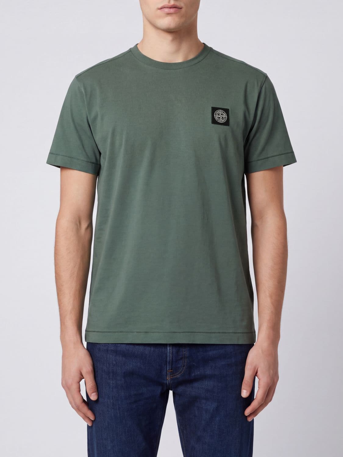Stone Island Cotton T-shirt with Compass Logo Patch on the Chest · XL