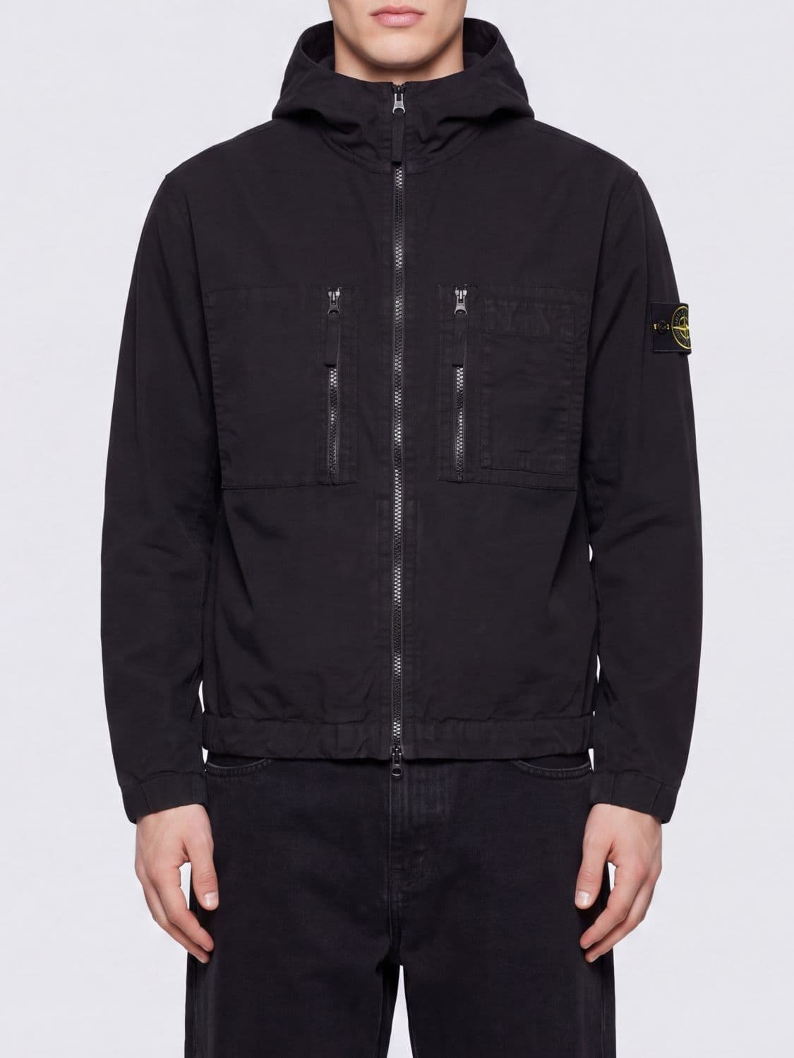 Stone Island Ripstop Nylon Hooded Bomber Jacket with Compass Logo