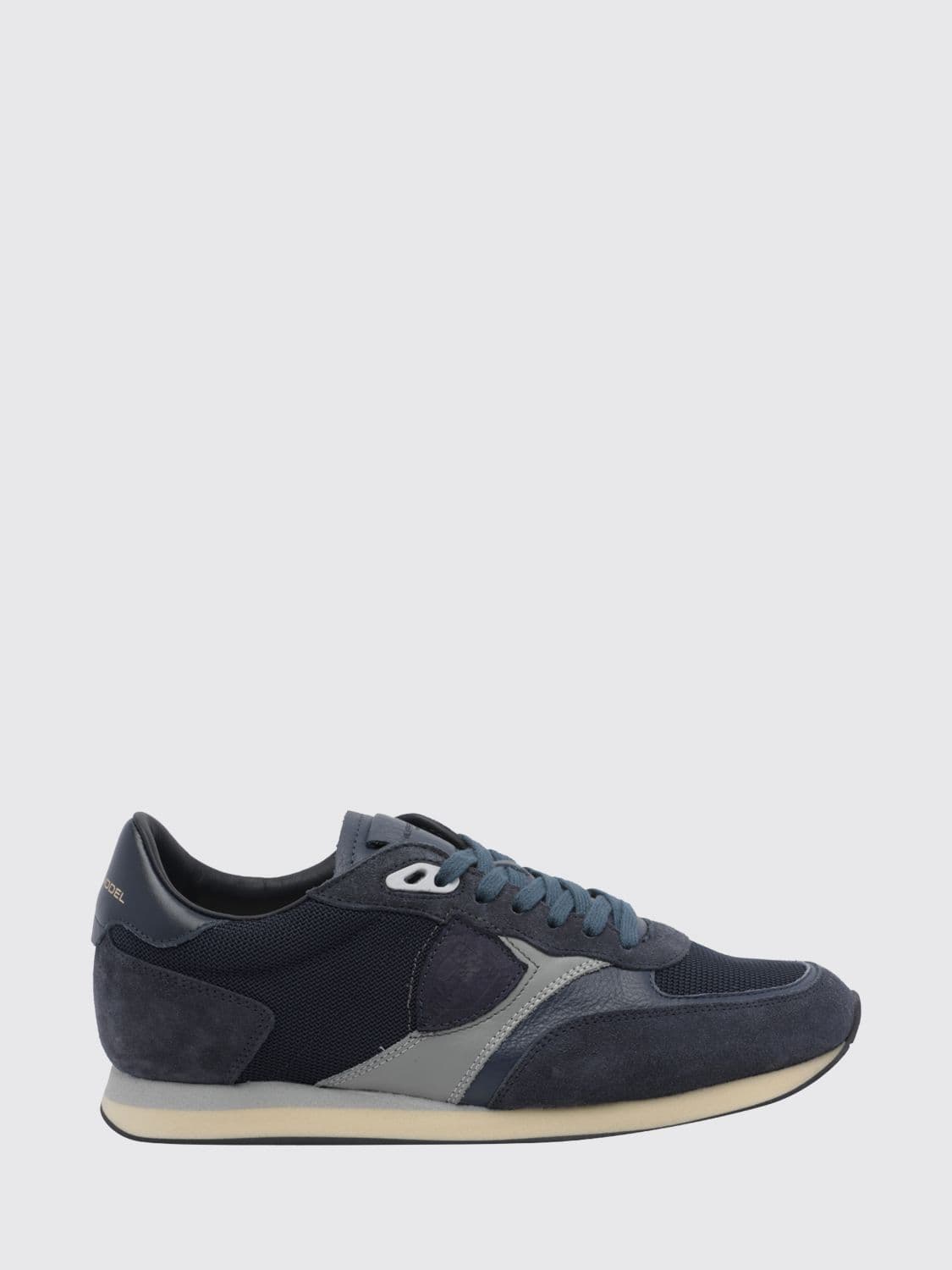 Philippe Model Low-Top Sneakers in Suede and Mesh with Serrated Sole