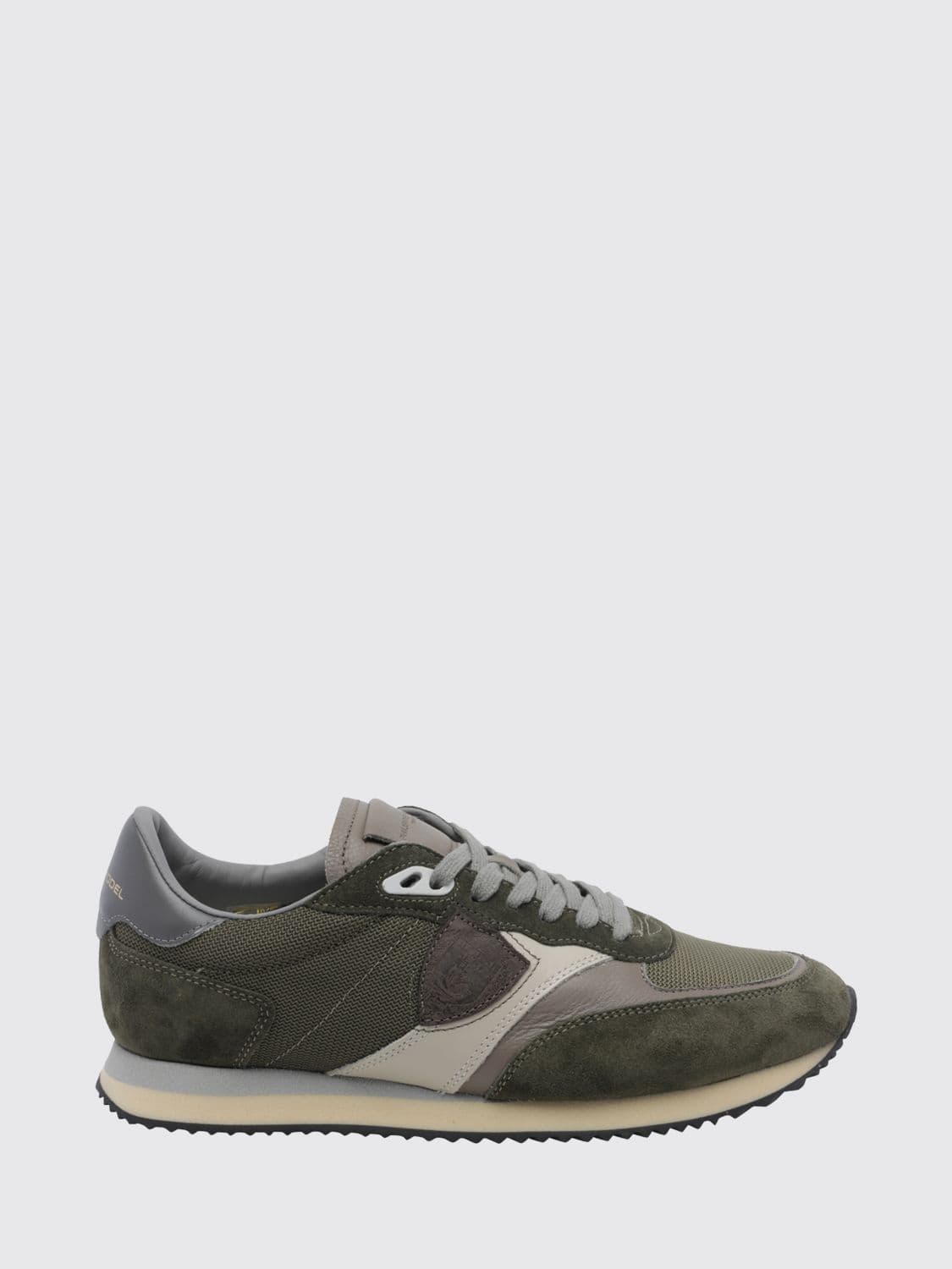 Philippe Model Low-Top Sneakers in Suede and Mesh with Serrated Sole