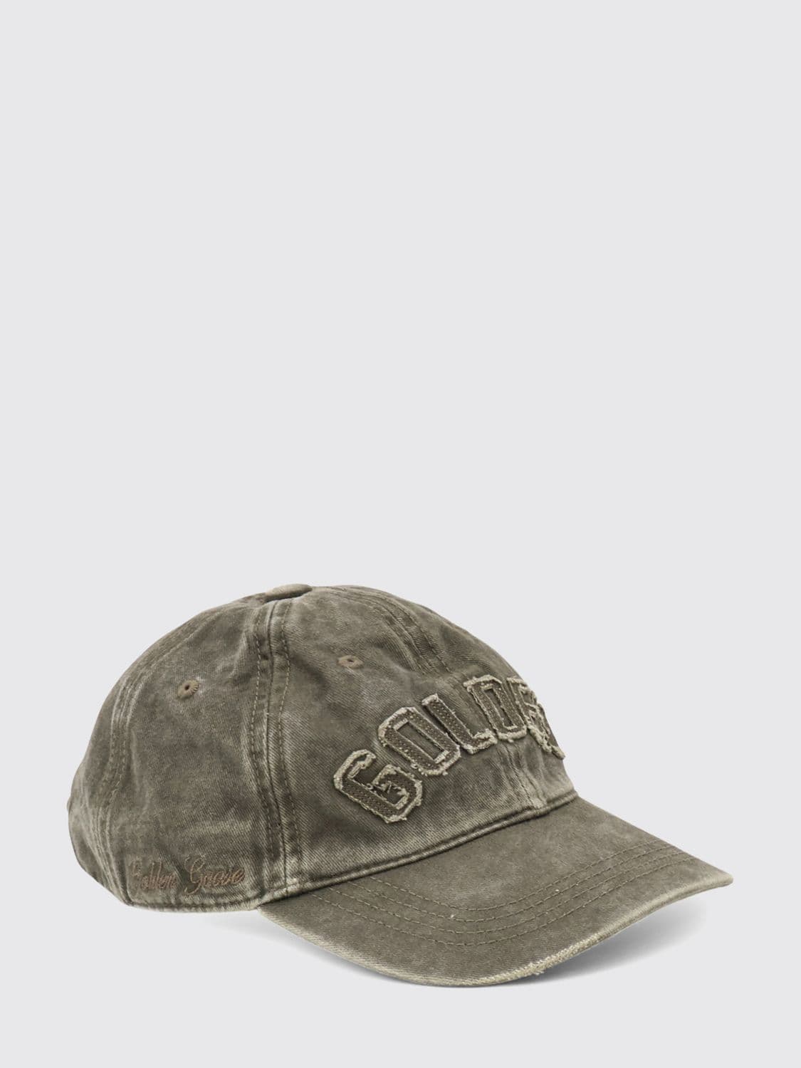 Golden Goose Distressed Cotton Baseball Cap with Embroidered Logo